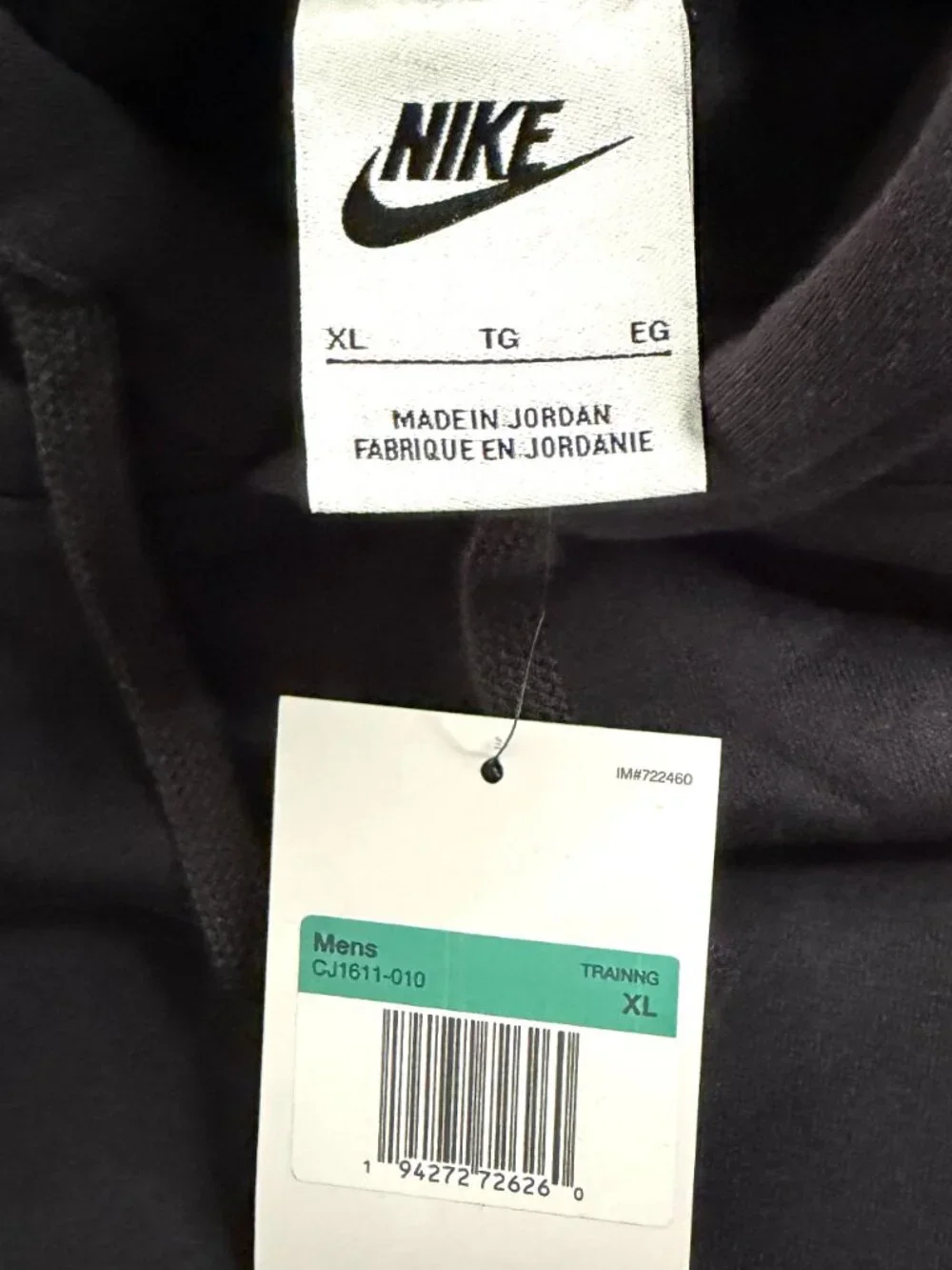 Nike Club Black Pullover Hoodie CJ1611-010 Men’s Size XL New With Tags